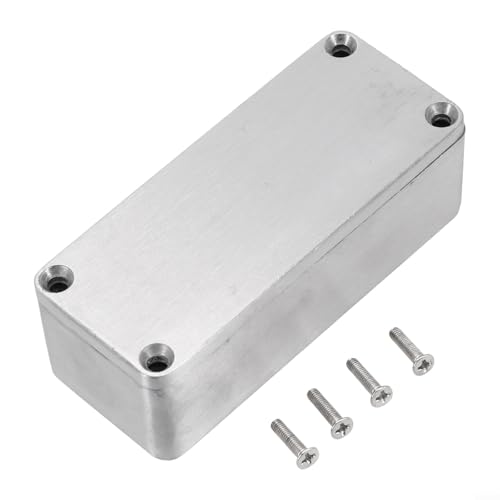 Filteilect Aluminium-Druckguss-Gehäuse, IP54, wasserdicht, Metall-Projektkoffer mit Schrauben, silberfarbenes Gehäuse für elektrische Instrumente für DIY-Elektronik, (1590 A (92 als 1 m) von Filteilect