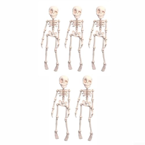Filteilect Bewegliche Skelett-Kühlschrankmagnete, 5 Stück, Dekoration, bewegliche Gelenke, Spaß, pädagogisches Werkzeug, Halloween, Gothic, Kühlschrankzubehör, Büro, Schließfach (Knochen) von Filteilect