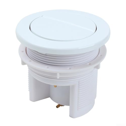 Filteilect Doppelschlauch, pneumatischer Doppelspülungs-Druckknopf für Toilette, rund, verchromt, luftbetriebene Spülkastensteuerung, für mehrere Marken Toilette (weiß) von Filteilect