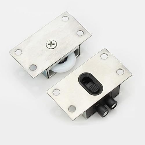 Filteilect Edelstahl-Schiebetür-Rollenrollen-Set für Kleiderschrank und Schranktüren, langlebiges Hängerollen-Hardware-Kit für Schlafzimmermöbel von Filteilect