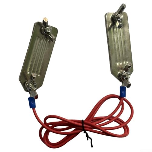 Filteilect Elektrozaun-Bandverbinder mit Einzel- oder Doppelclip, Edelstahlplatten und verstellbarem, isoliertem Draht für leitfähige Verbindung zwischen Zaun (2 Clips) von Filteilect