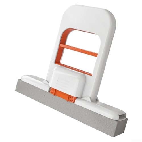 Filteilect Faltbarer Mini-Mopp, selbstquetschend, Mini-Wischmopp mit 3 Schwammköpfen, tragbarer Schreibtisch-Handreinigungsmopp für Zuhause, Auto, Büro (orange) von Filteilect