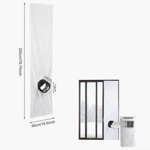 Filteilect Fensterdichtungs-Set für tragbare Klimaanlagen, mobile Wechselstromeinheit, Wäschetrockner mit verstellbarem Spannseil, wasserdichtes Dichttuch (2 m) von Filteilect
