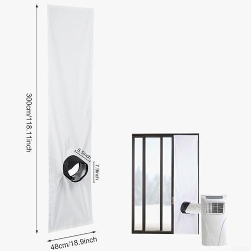 Filteilect Fensterdichtungs-Set für tragbare Klimaanlagen, mobile Wechselstromeinheit, Wäschetrockner mit verstellbarem Spannseil, wasserdichtes Dichttuch (300 cm) von Filteilect