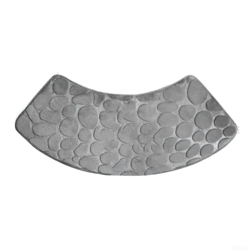 Filteilect Gebogene Duschmatte, Badematten, rutschfeste Badezimmermatten, Sektor-Eck-Duschmatte, waschbar, Polyester, saugfähige Bodenmatte für Dusche (hellgrau) von Filteilect