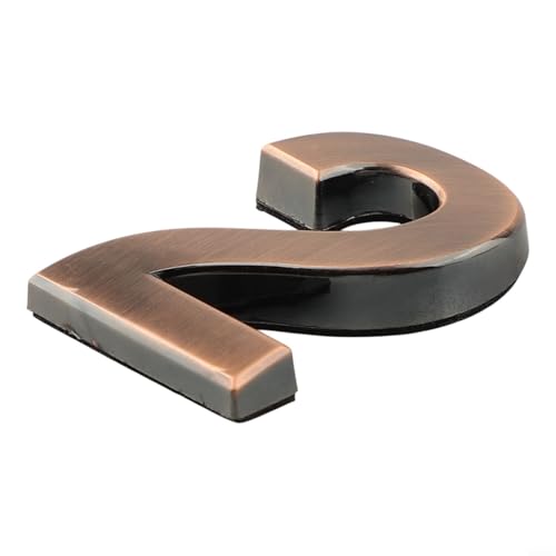 Filteilect Glänzendes 3D-Hausnummernschild für den Außenbereich, Briefkasten, Hotelzimmer, Büro, Adresse in Bronzefarbe, ABS-Harz, 50 x 35 x 6 mm, Größe (c) von Filteilect
