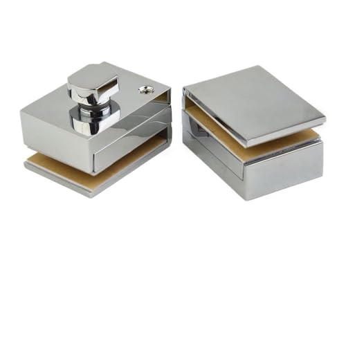 Filteilect Glastürriegel aus Zinklegierung für 5–12 mm Paneele, poliertes Spiegel-Finish, Badezimmer-Duschraumschloss, langlebige Installation ohne Bohren für rahmenlose Glastüren von Filteilect