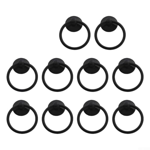 Filteilect Griffe aus antikem Messing, für Küchenschränke, Schubladen, Schränke, Zinklegierung, Knäufe mit Schrauben, 54 x 44 mm, Schwarz, 10 Stück Filteilect Griffe aus antikem Messing, für Küchenschränke, Schubladen, Schränke, Zinklegierung, Knäufe mit Schrauben, 54 x 44 mm, Schwarz, 10 Stück von Filteilect