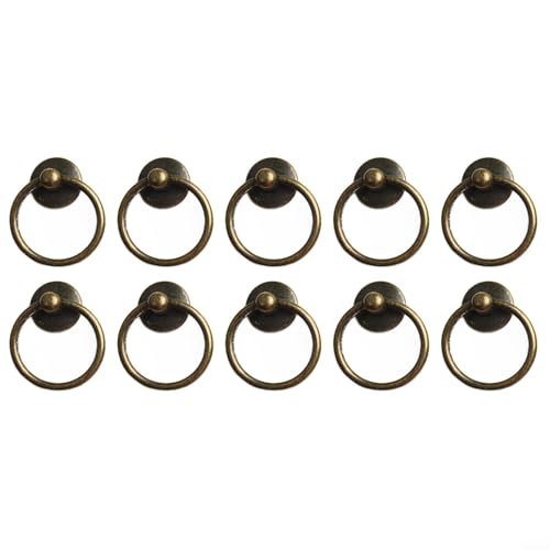 Filteilect Griffe aus antikem Messing, für Küchenschränke, Schubladen, Schränke, Zinklegierung, Knäufe mit Schrauben, 54 x 44 mm (Bronze), 10 Stück von Filteilect