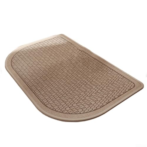 Filteilect Halbrunde Badematte, ultradünn, rutschfest, 40,6 x 61 cm, schnell trocknend, saugfähig, Bodenmatte mit Gummi-Rückseite für Badezimmer (braun) von Filteilect