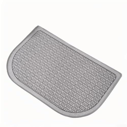 Filteilect Halbrunde Badematte, ultradünn, rutschfest, 40,6 x 61 cm, schnell trocknend, saugfähig, Bodenmatte mit Gummi-Rückseite für Badezimmer (grau) von Filteilect