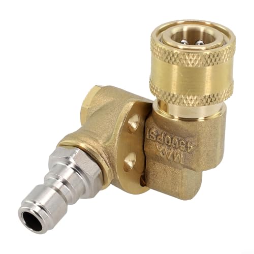 Filteilect Hochdruck Auto Waschanlage Schwenkkupplung, Metall Schnellverbinder mit verstellbarem Düsenkopf 180° Rotation Adapter, für Autoreinigung 1/4 Schnittstelle von Filteilect