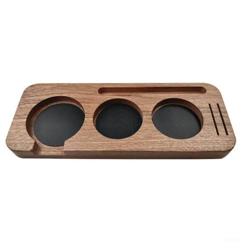 Filteilect Kaffeestampfer Ständer Halter Basis Holz Kaffeestation Organizer Matte Aufbewahrung Rack für Espresso Siebträger Werkzeuge (D) von Filteilect