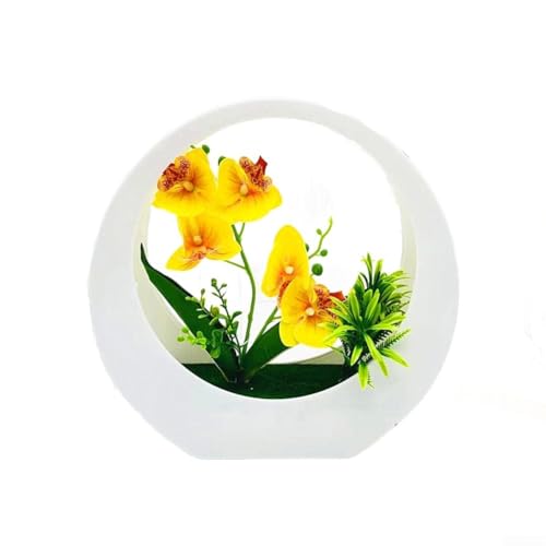Filteilect Künstliche Phalaenopsis-Orchidee, Bonsai-Baum in Mondform, anpassbare Anordnung, Gelb Filteilect Künstliche Phalaenopsis-Orchidee, Bonsai-Baum in Mondform, anpassbare Anordnung, Gelb von Filteilect