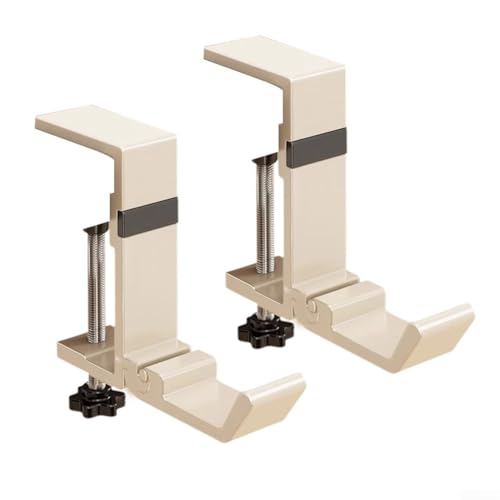 Filteilect Magnetischer Schreibtisch-Seitenhaken für Schüler, Edelstahl, robuste Halterung für Taschen, Jacken, Regenschirme, 2 Stück (Milchweiß) von Filteilect