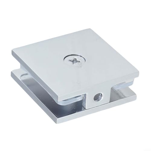 Filteilect Messing-Glasklemme, Badezimmertür-Hardware, Messing-U-Klemme, quadratische Befestigung für 8–12 mm Duschtrennwand aus gehärtetem Glas (Chrom) von Filteilect