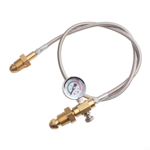 Filteilect Nachfüllstation Transferadapterschlauch für BS 341 Nr. 3 UK Argon Zylinderflasche, G 5/8 Zoll Anschluss Hochdruck-Edelstahl oder Schwarz (Stil 2) von Filteilect
