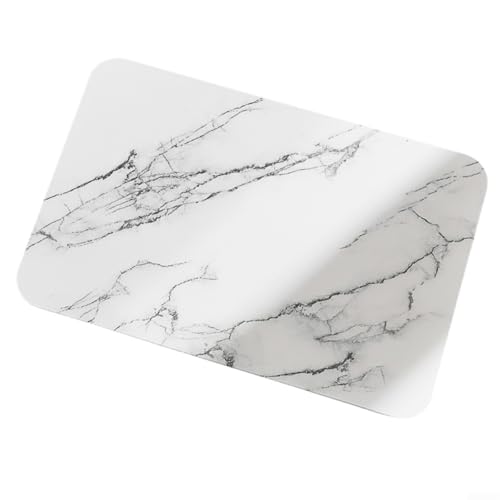 Filteilect Natürliche Kieselgur Matte 40 x 30 cm Badezimmer Bodenmatte Anti-Rutsch Wasseraufnahme Pad Küche Trockenmatte Heimdekoration (Weiß 2) von Filteilect