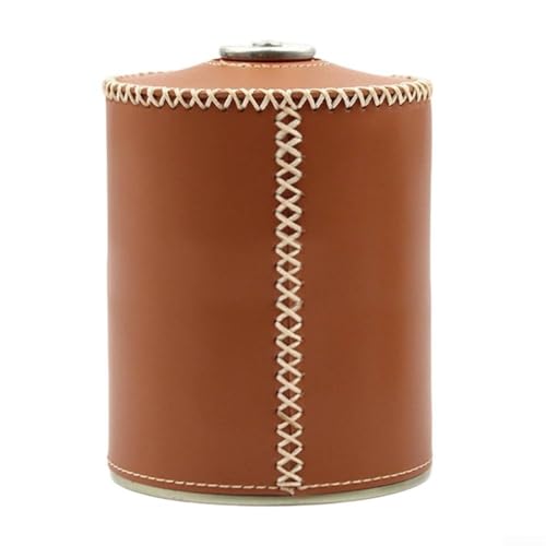 Filteilect Outdoor-Gaskanister-Aufbewahrungsabdeckung, schützende Lederhülle, Campingausrüstung, Zylinderhalter, Reiseausrüstung, schwarz, braun, beige (lang, braun, 450 ml) von Filteilect