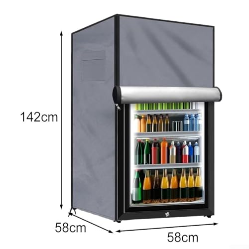 Filteilect Outdoor-Kühlschrankabdeckung, 210D, strapazierfähig, wasserdicht, aufrecht, mit Reißverschluss und Belüftung für den Außenbereich (S12 Schwarz, 56 x 58 x 86 cm) (SKU) von Filteilect