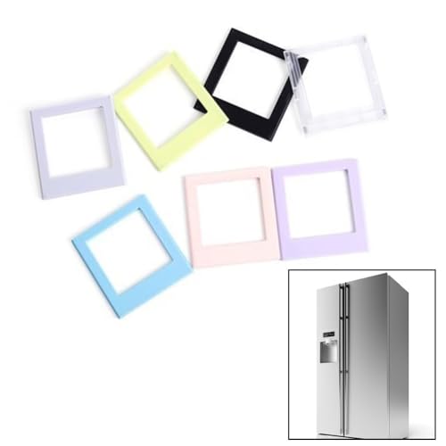 Filteilect Quadratischer magnetischer Bilderrahmen mit Stifthalter und Kartenschlitz, für Kühlschrank oder Tisch, Schreibtisch-Organizer, 7 Stück von Filteilect