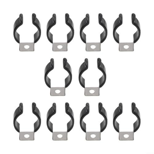 Filteilect Robuste Edelstahl-Feder-Frottee-Clips mit schmaler Basis für sichere Werkzeug- und Rohrklemmung, gummierte offene Halterungen für Besen, 25 mm (H: 35)) von Filteilect