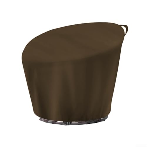 Filteilect Robuste Papasan-Stuhl-Abdeckung, wasserdichtes 210D-Oxford-Gewebe, für den Außenbereich, Terrasse, rund, Korbstuhl-Schutzbezug mit Kordelzug (Kaffeebraun 120 x 46 x 89 cm) von Filteilect