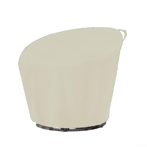 Filteilect Robuste Papasan-Stuhl-Abdeckung, wasserdichtes 210D-Oxford-Gewebe, für den Außenbereich, Terrasse, rund, Korbstuhl-Schutzhülle mit Kordelzug (beige, 120 x 46 x 89 cm) von Filteilect