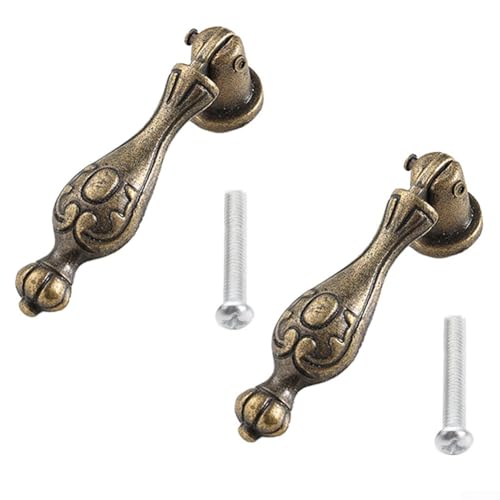 Filteilect Schrankknauf, Antik-Bronze, 60 x 14 mm, Legierung, Möbelbeschläge für Schubladen, Türen, Schränke, Mülleimer, Koffer, Vintage-Schmucktruhe von Filteilect