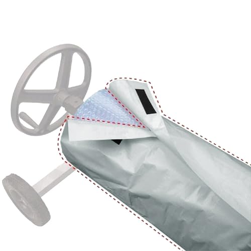 Filteilect Schwimmbad-Solarabdeckung, Schutzsystem mit wasserdichter 190T-Polyester-Beschichtung für oberirdische Pools im Sommer (grau) von Filteilect