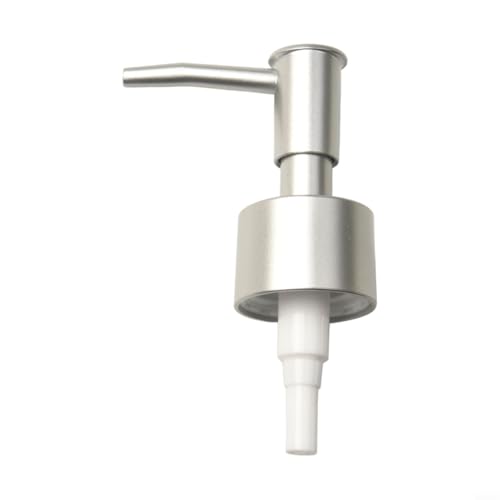 Filteilect Seifenspender, Edelstahl-Pumpkopf 28/400 (26 mm – 28 mm) Halsgröße, für Kosmetik, Hautpflegeprodukte, Lotionen, Spenderpumpe (gebürstetes Silber) von Filteilect
