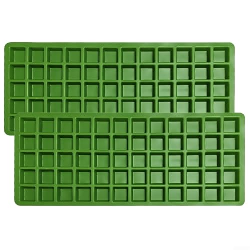 Filteilect Silikonformen mit 60 Mulden für die Ernte rechts Gefriertrockner Eiswürfelformen Schokolade Süßigkeiten Herstellung Werkzeuge Set von 2 (grün) von Filteilect