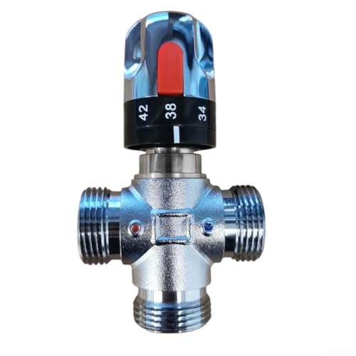 Filteilect Thermostat-Mischventil für Badezimmer, temperaturgesteuert, mit automatischer Sicherheitsschutz, DN15, DN20, DN25, Chrom (DN25) von Filteilect