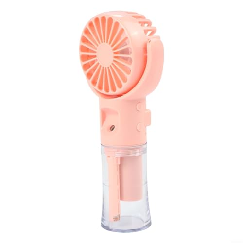 Filteilect Tragbarer Mini-Ventilator mit Wassersprühfunktion, persönlicher Kühlnebelventilator, 4 Windgeschwindigkeiten, wiederaufladbarer Typ-C-Handventilator (Rosa) von Filteilect