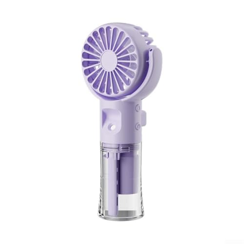Filteilect Tragbarer Mini-Ventilator mit Wassersprühfunktion, persönlicher Kühlnebelventilator, 4 Windgeschwindigkeiten, wiederaufladbarer Typ-C-Handventilator (lila) von Filteilect