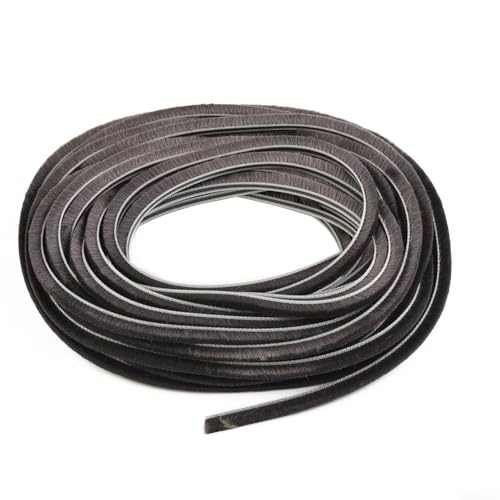 Filteilect Tür-/Fensterdichtungsstreifen, Zugluftstopper, Bürstenleiste, 5 mm x 6 mm x 10 m, staubdicht, winddicht, schalldicht, Anti-Aging-Wetterleiste von Filteilect