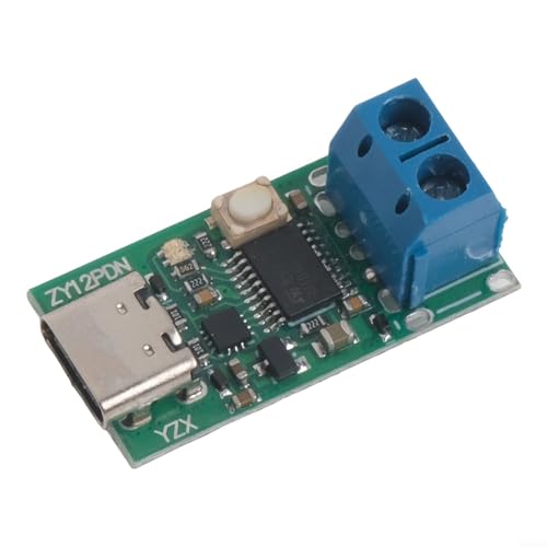 Filteilect USB-C PD2.0 3.0 auf DC Schnelllade-Trigger Polling Detektor ZY12PDN blankes Board 100 W 3–20 V 0–5 A PCB-Modul für Testvorrichtungen, Spannungsstrom (ZY12PDN-Terminal) von Filteilect