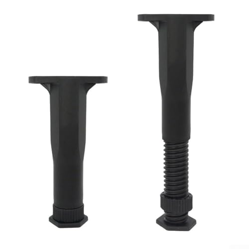 Filteilect Verstellbare Teleskop-Möbelstützbeine mit verstärkter Kunststoffkonstruktion, extra langes, einziehbares Design, tiefes Gewinde, sechseckige Basis für stabiles Bett (19,5 cm - 34,5 cm) von Filteilect