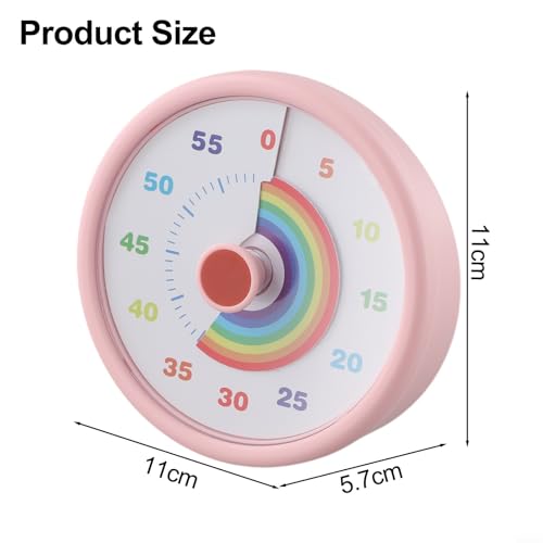Filteilect Visueller Timer für Kinder, 60 Minuten visueller Countdown-Timer, Klassenzimmer, Küche, Büro, Zeit-Manager, Zeitmanagement-Werkzeug mit Musterdesign (Rosa) von Filteilect