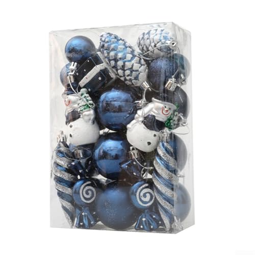 Filteilect Weihnachtskugel-Ornamente, Baumschmuck für Urlaub, Hochzeit, Party, aus blauem Kunststoff (C) von Filteilect