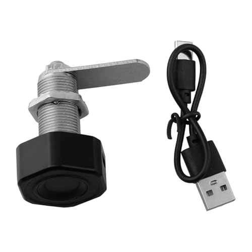 Fingerabdruck-Schubladenschloss, 30 mm, biometrisches Schrankschloss, Zinklegierung, Sicherheitsschloss für Nachttisch, Büro, Schrank, Aufbewahrung, 20 Fingerabdruck-Kapazität (schwarz) von Filteilect
