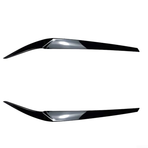 Frontscheinwerfer Augenlid Augenbrauen Trim Kohlefaser-Finish Passend für 5er Serie G30 G31 G38 F90 M5 525i 540i 2017-2021 Glänzend Schwarz Paar Exterieur Styling Upgrade (Schwarz) von Filteilect