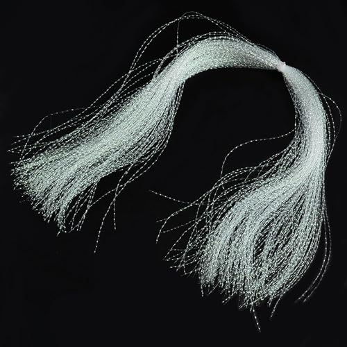 Für Crystal Flash Fliegenbinden für Jighaken Nylon-Material, perfekt für die Verbesserung des Angelerfolgs (weiß) von Filteilect