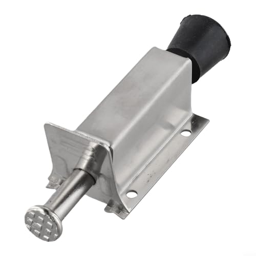 Fußpedal-Türstopper aus Edelstahl, strapazierfähig, bodenmontiert, mit Haltevorrichtung, vertikale Halterung, silberfarbener Anschlag für Holz oder Metall (140 mm) von Filteilect