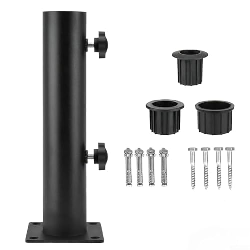 Garten-Sonnenschirm-Basis-Set, stabiler Eisen-Stützrahmen, Outdoor-Regenschirmständer, mit mehreren Adaptern, kompatibel mit den meisten Regenschirmen (nicht durchgehend) von Filteilect