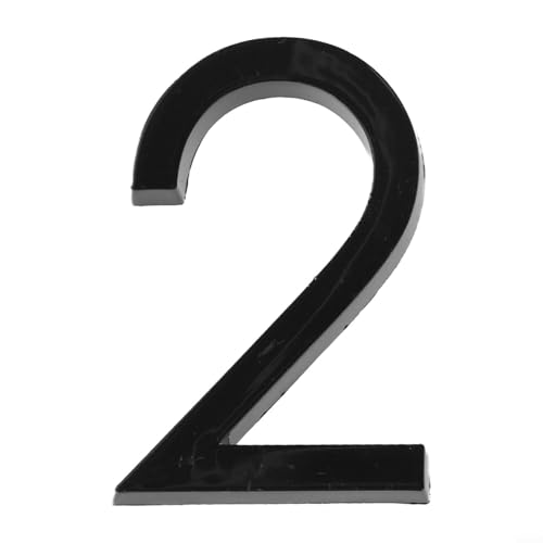 Glänzendes 3D-Hausnummernschild, schwarzes ABS-Harz, für den Außenbereich, Adressschild für Zuhause, Hotel, Zimmer, Briefkasten (S122) (SKU) von Filteilect