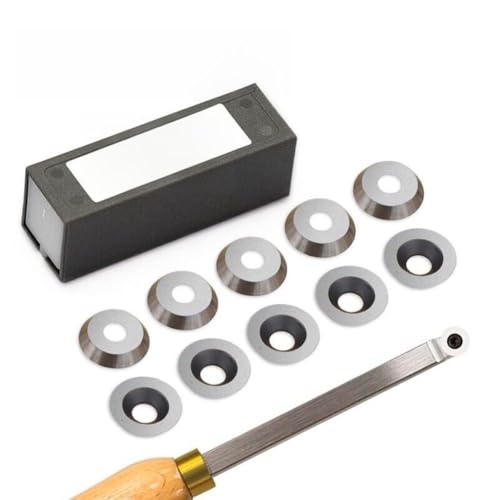 Hartmetall-Wendeschneidplatten, rund, 12 mm Durchmesser, 30-Grad-Winkel, Vollhartmetall-Schneidklingen für Holzbearbeitung, Heimwerker, Schüsseln, Vasen, 10 Stück von Filteilect