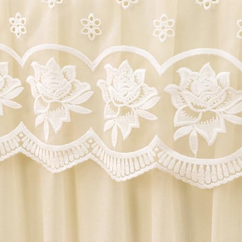 Heizkörperabdeckung aus atmungsaktiver Spitze mit eleganter Blumenstickerei für effektiven Staubschutz (180 cm) von Filteilect