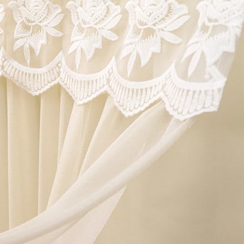 Heizkörperabdeckung aus atmungsaktiver Spitze mit eleganter Blumenstickerei für effektiven Staubschutz (60 cm) von Filteilect
