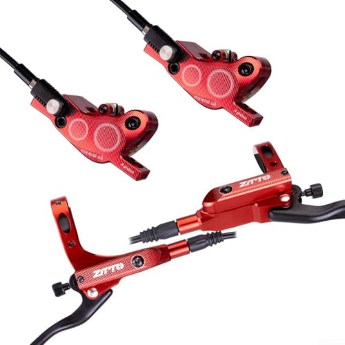 Hydraulisches Bremsen-Set für Mountainbikes, 4-Kolben-Design für verbesserte Leistung (rot) von Filteilect
